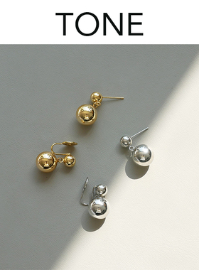 TONE泡泡圆球耳夹蚊香盘高级感简约气质通勤百搭无耳洞女耳钉lie