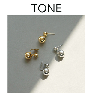 TONE泡泡圆球耳夹蚊香盘高级感简约气质通勤百搭无耳洞女耳钉lie