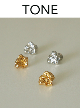 TONE 融化金属耳夹蚊香盘高级感简约小众冷淡风时髦无耳洞女耳钉