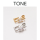 TONE锆石长方耳圈镶钻耳夹蚊香盘高级感简约欧美时髦气质无耳洞女