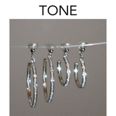 TONE超闪锆石镶钻大耳圈耳夹蚊香盘高级感简约欧美辣妹无耳洞女