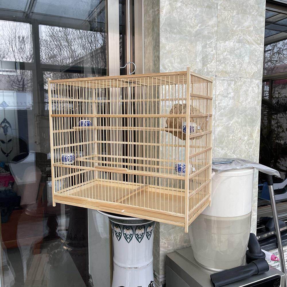 包邮群鸟笼大号竹制鸟笼安全不伤鸟文鸟黄鸟绣眼飞笼靛颏玉鸟养笼