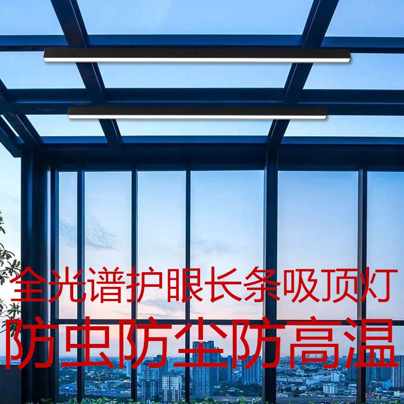 玻璃阳光房专用灯长条阳台灯庭院雨棚屋檐超亮超薄吸顶灯2025新款