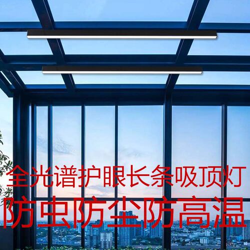 玻璃阳光房专用灯长条阳台灯庭院雨棚屋檐超亮超薄吸顶灯2025新款