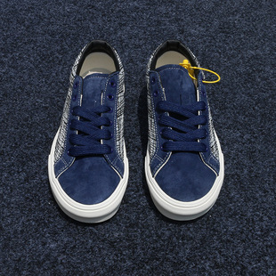 时尚蓝色低帮板鞋大码拼接男鞋国潮透气百搭街头情侣帆布鞋