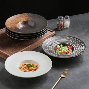 陶瓷帽子盘西餐厅意大利面商用飞碟盘西式汤盘日式餐具创意沙拉盘