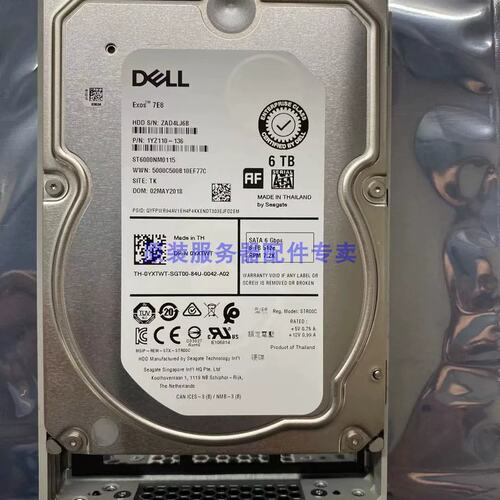 0YXTWT 1YZ110-136服务器硬盘6T SATA 3.5 7.2K ST6000NM0115议价