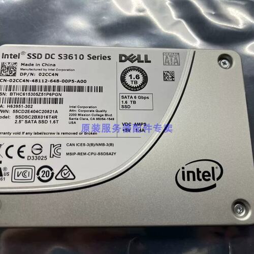 / 1.6TB 02CC4N 1.6T 2.5 SATA SSD 企业级固态硬盘S3610议价