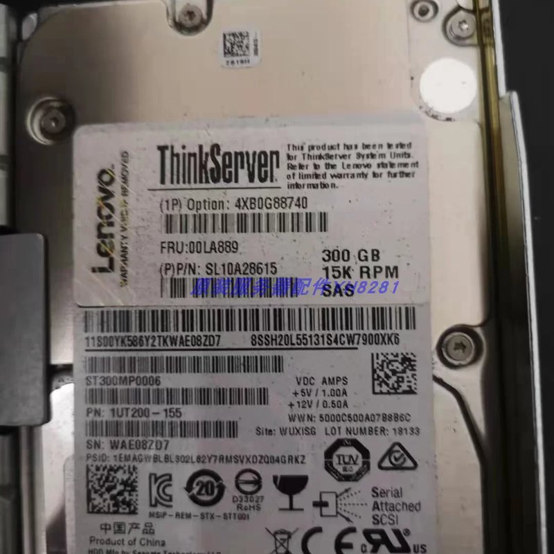 RD450 4XB0G88740 00LA889 300GB SAS 15K 12G RD550 硬盘议价