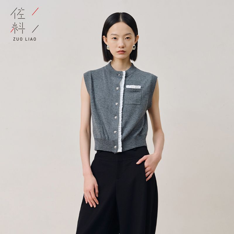 佐料绵羊毛百搭时尚毛织背心