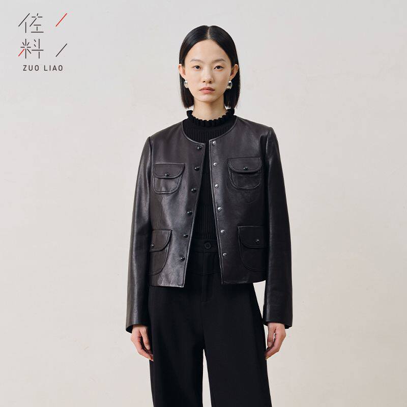 佐料女装zdb3w124女士小香风皮外套