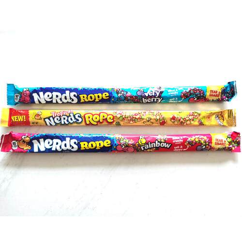 美国彩虹绳粒粒长条糖果Wonka Nerds Chewy Rope Cru Candy