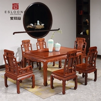 Zixianglong Mahogany Dining Table Myanmar Rosewood Стол и стул Комбинация Новый китайский обеденный стол