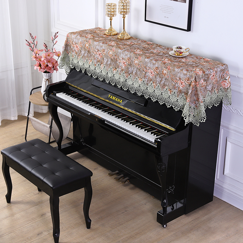 纯色钢琴巾简约欧式钢琴罩半罩轻奢电视柜盖巾盖布防尘巾琴凳罩套