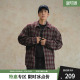百搭上衣 运动健身轻薄外套春季 鹿家门磨边破洞格子衬衫 男宽松大码