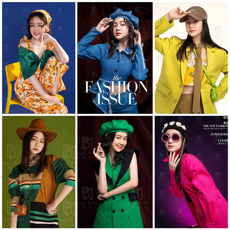 儿童摄影服装10-12岁大童时尚洋气女童拍照衣服演出服影楼艺术照