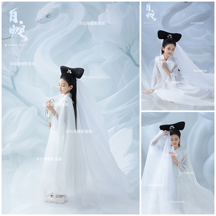 儿童摄影服装白蛇主题5岁-12岁白娘子白素贞汉服拍照衣服写真照