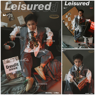 儿童摄影服装超帅牛仔男孩主题3岁-8岁中小童拍照衣服艺术写真照