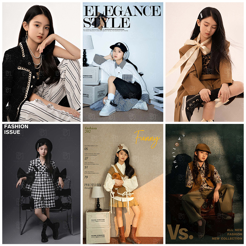 春季新品10-12岁女童拍照衣服套装2025潮童洋气走秀演出服艺术照