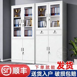钢制文件柜办公室铁皮柜子资料柜档案柜带锁储物柜矮柜财务凭证柜