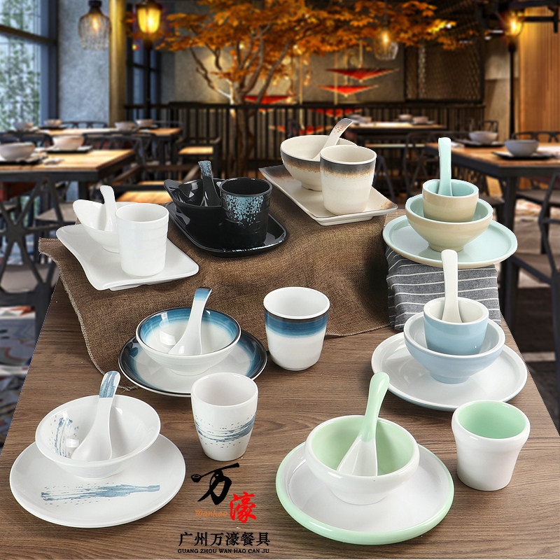 餐厅防摔碗碟套装商用四件套餐具