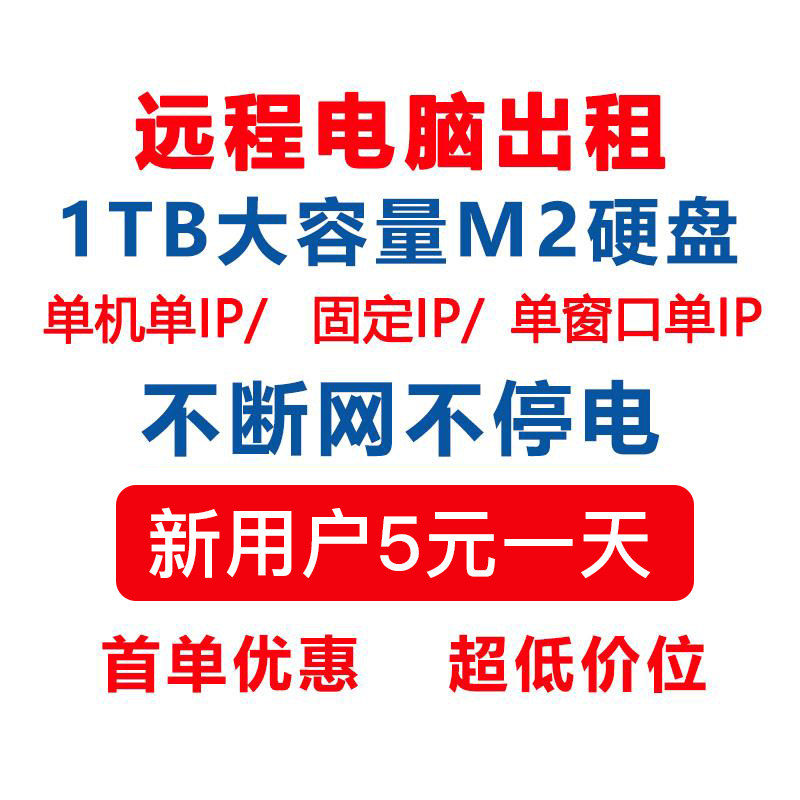 E5远程电脑出租服务器游戏多开