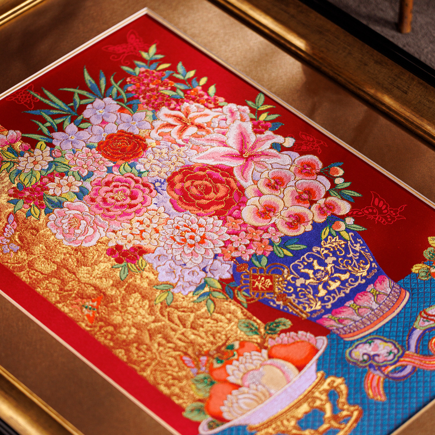 富贵满堂南京云锦研究所装饰画新年客厅玄关走廊入户挂画高档礼品