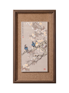 南京云锦研究所樱花兰雀装饰画