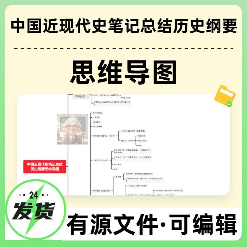 中国近现代史笔记总结纲要思维导图Xmin技巧笔记教学自学教案