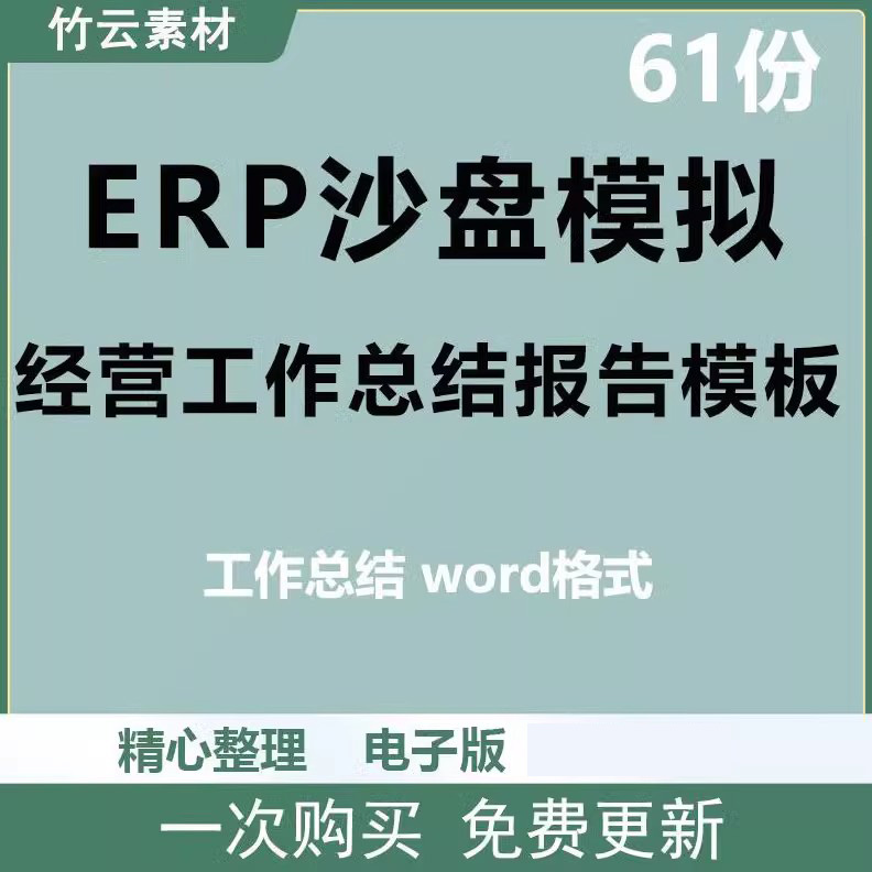 ERP沙盘模拟经营工作总结报告模板财务实训会计实验心得word范本