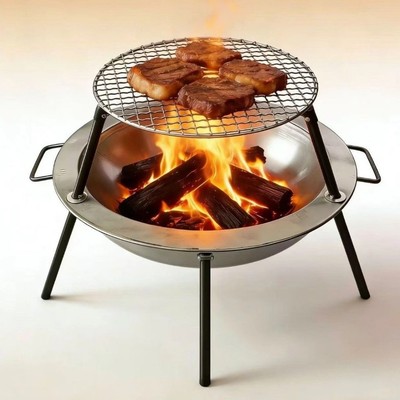 户外露营三角焚火围炉锅架