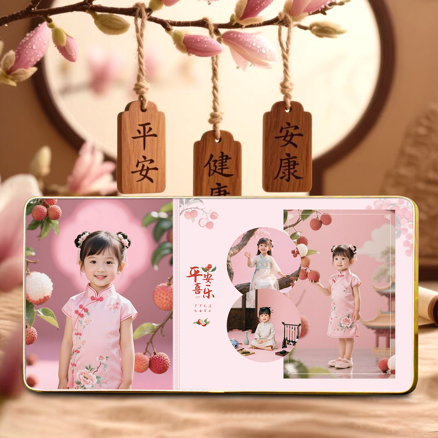 儿童古风汉服写真相框摆台结婚照