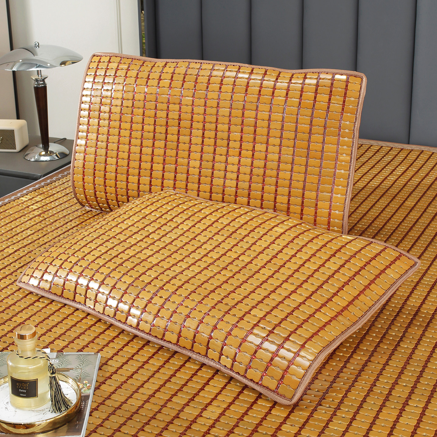 竹郎麻将凉席枕头套夏季竹片枕垫枕巾枕片单人夏天款枕套竹席凉枕