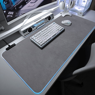 发光鼠标垫fps专用电竞游戏键盘垫大理石纹理大号电脑桌垫滑鼠垫