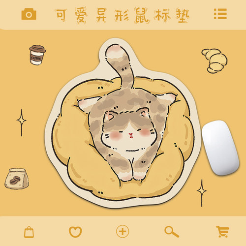 可爱猫咪鼠标垫子小号女生高颜值