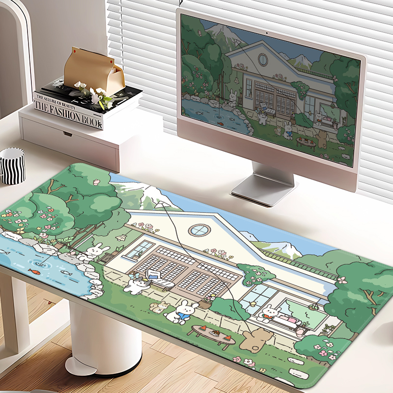 绿色治愈鼠标垫子女生高颜值桌垫