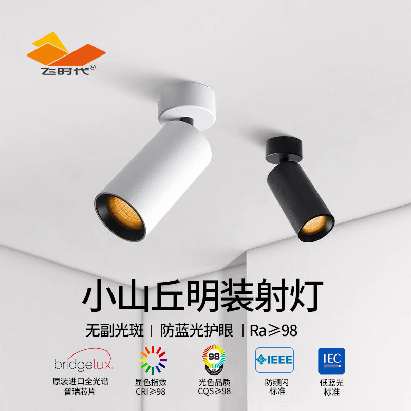 飞时代明装小山丘射灯可调角度折叠洗墙照画 画全光谱客厅高显洗