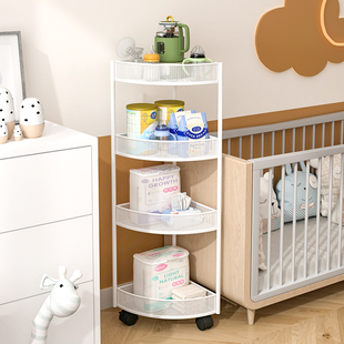 婴儿用品收纳柜宝宝用品收纳小推车多层移动置物架家用床头储物