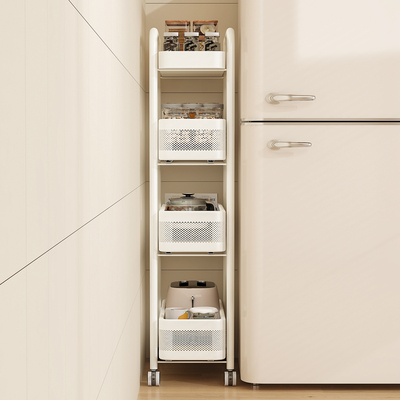 厨房夹缝置物架门后冰箱侧面抽拉