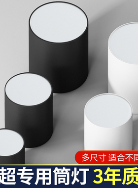 店铺商用大功率明装吸顶筒灯24W30W大尺寸免开孔大瓦数天花筒灯