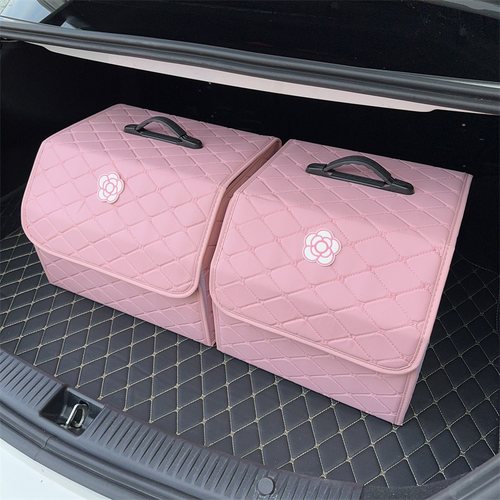 创意车载山茶花储物箱整理箱