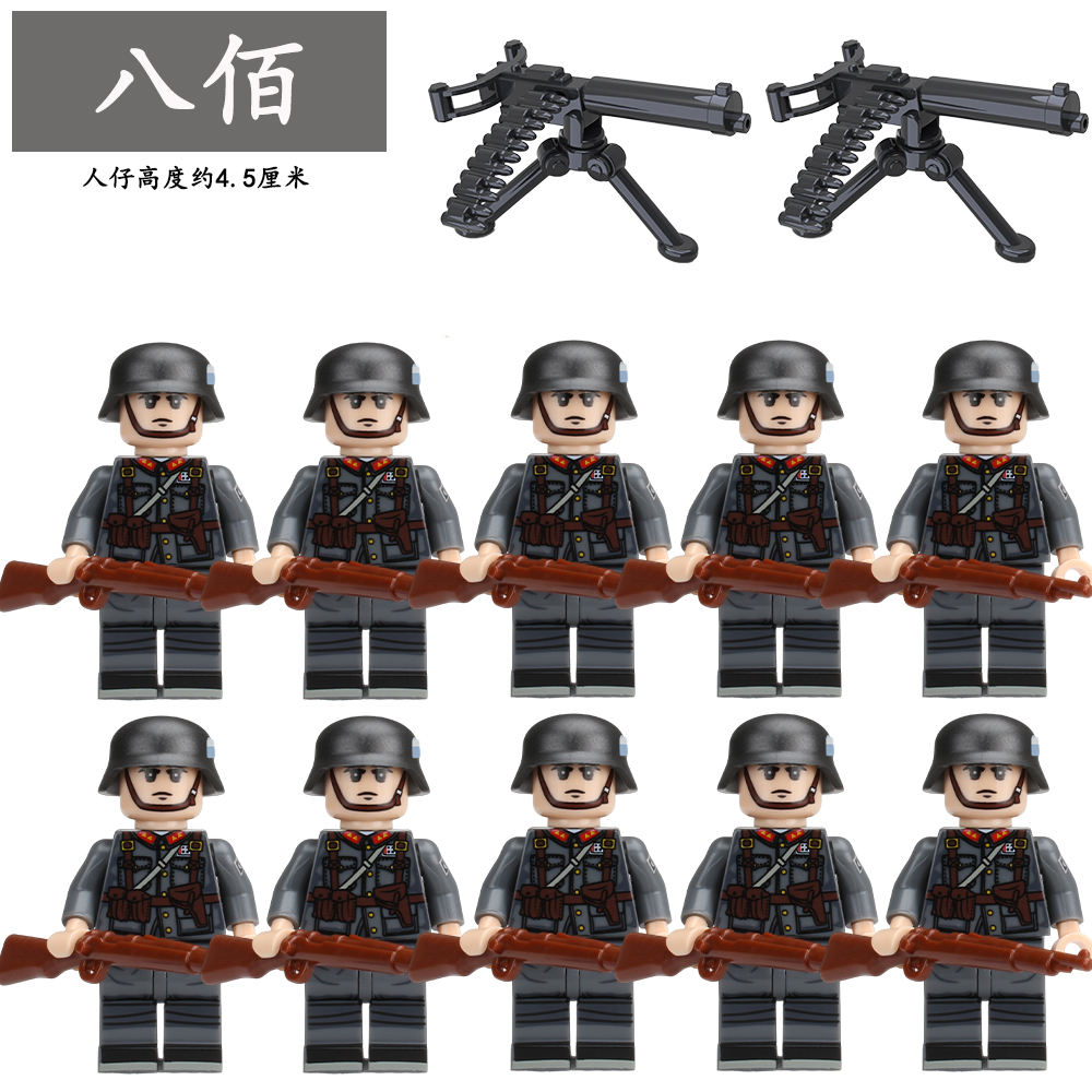 适用于乐高二战军事人仔德军八路军美军坦克装甲车拼装男孩子玩具