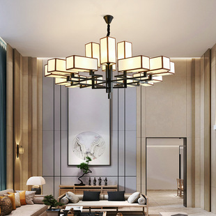 新中式 简约大气卧室灯酒店大堂工程吊灯 创意客厅灯设计师喜欢风格