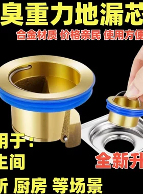 卫生间地漏防臭器铜色通用防虫