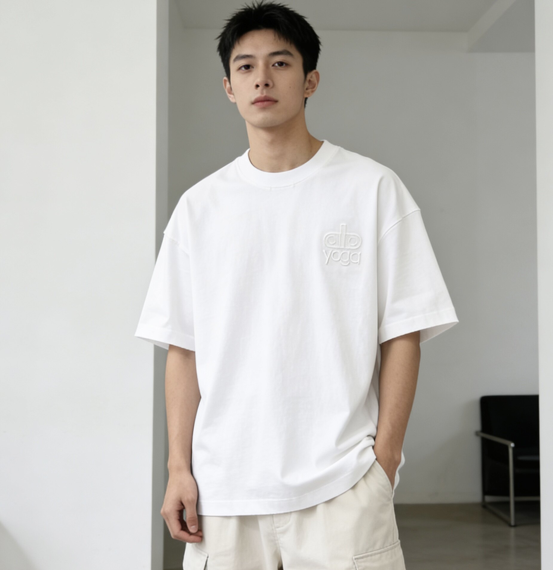 2026夏季新款重磅纯棉短袖T恤男纯色百搭男士半袖衫男款白色衣服t