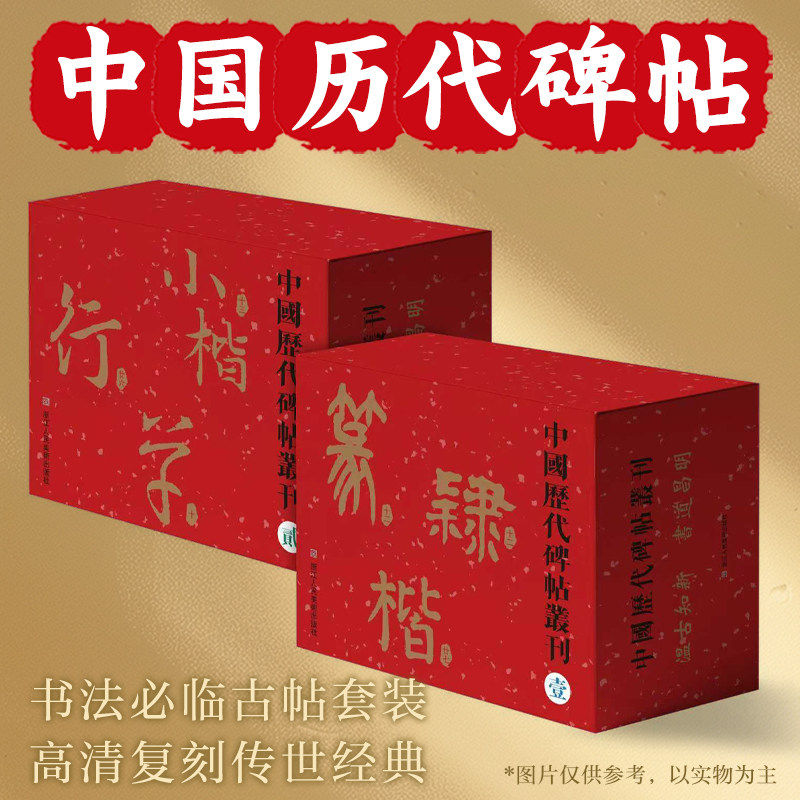 中国历代碑帖丛刊全集100种礼盒装 高清原碑帖+近距离临摹可平摊毛笔书法字帖篆隶楷行草书入门临摹教材范本基础教程 浙江人民美术