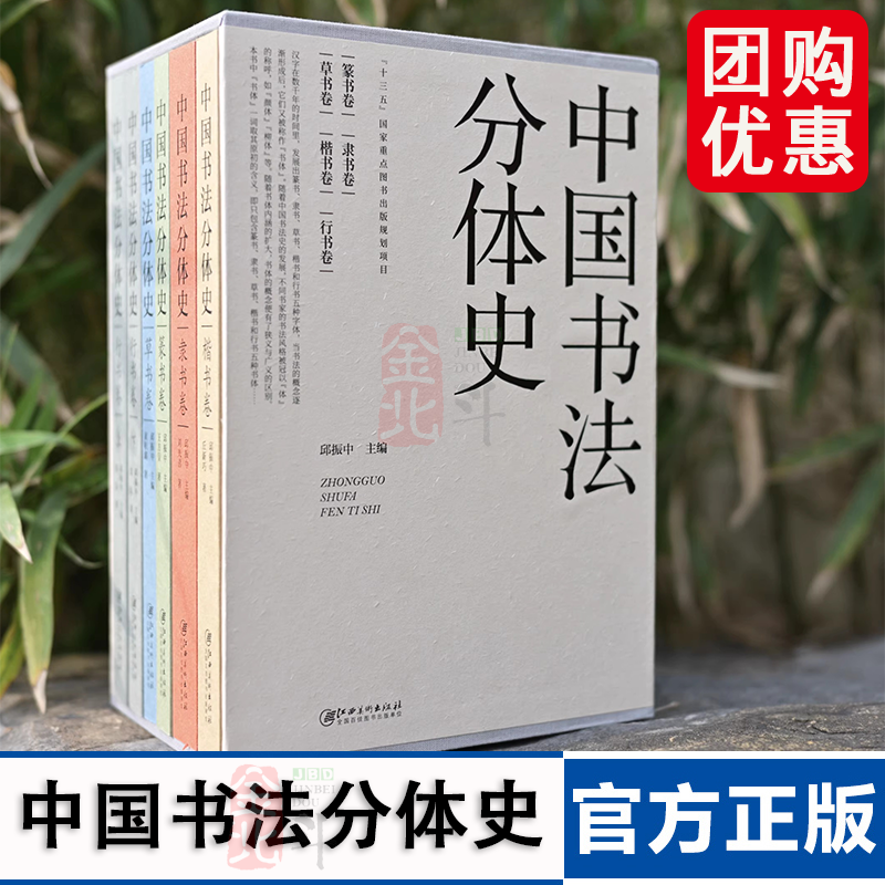 中国书法分体史5册函套版 楷书行书隶书篆书草书书法五体源流变迁历史 书法理论书体史教程教材邱振中主编江西美术出版社