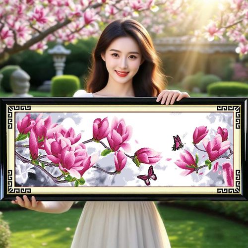 蝴蝶兰花十字绣刺绣老街缘大气