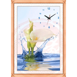 夜光时钟表2026新款手工十字绣线绣欧式客厅简单餐厅家用挂钟卧室