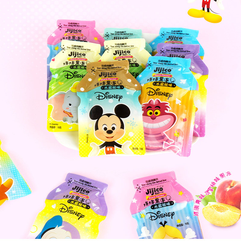 迪士尼挤挤果冻葡萄水蜜桃味150g含益生元果味蒟蒻果冻儿童零食品